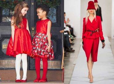 oscard de la renta girls mini me red dress fw14