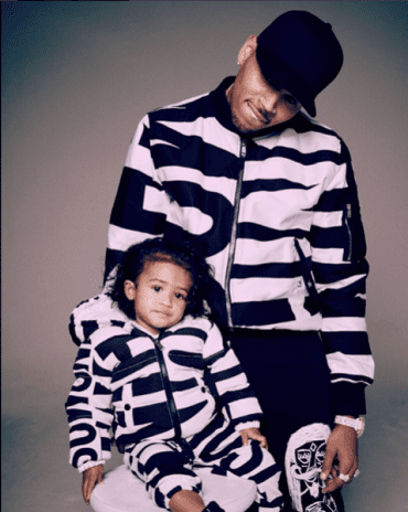 Chris Brown Moschino with Daughter