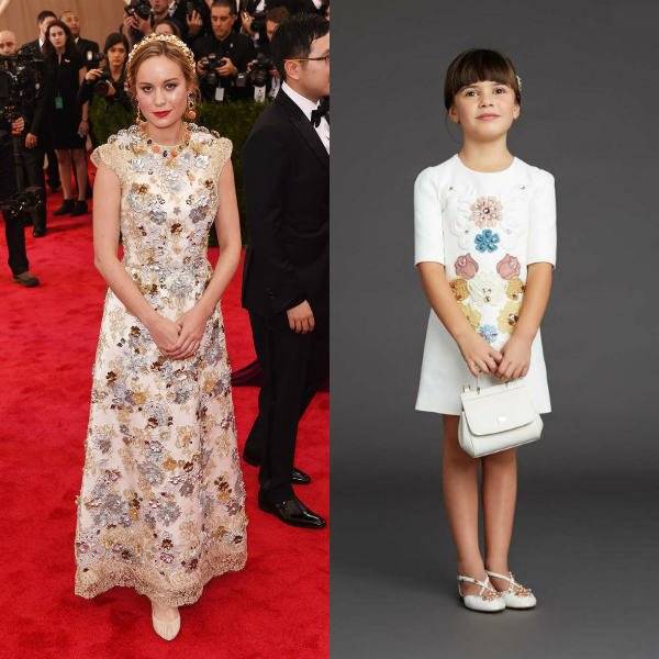 Brie Larson Embellished Dolce Gabbana Dress 2015 Met Gala Mini Me Dress