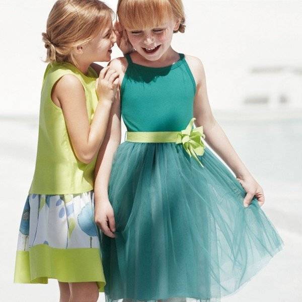 IL GUFO Jade Green Dress with Tulle Skirt