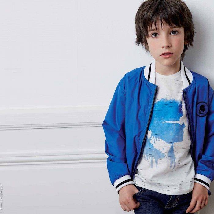 KARL LAGERFELD KIDS Denim jacket boy blue 