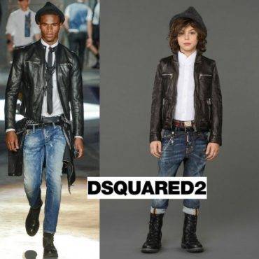 DSQUARED2 Boys Black Leather Jacket