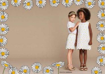 Dolce & Gabbana Girls White Daisy Collection Spring Summer 2016