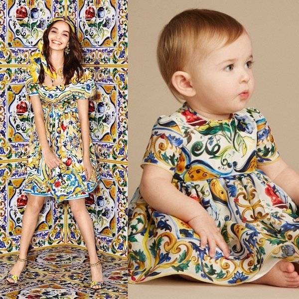 Dolce & Gabbana Mommy and Me Baby Girls Majolica Party Dress