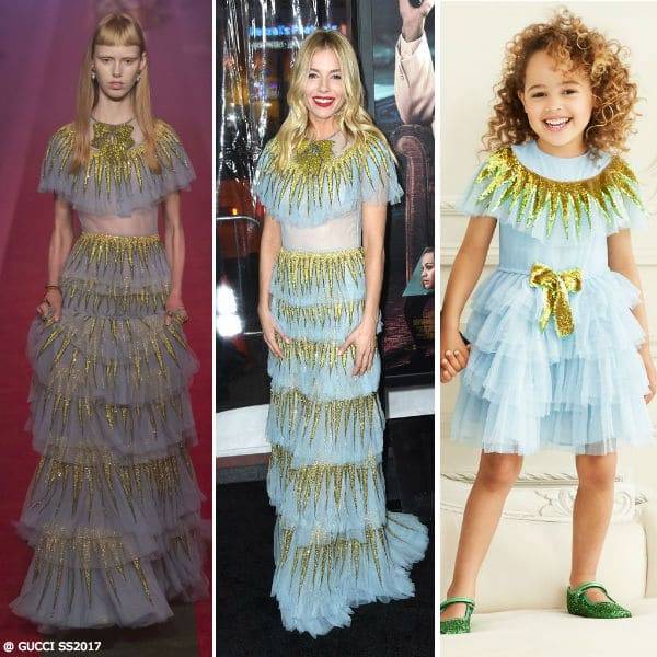 Sienna Miller Gucci SS17 Mini Me Dress Worn at Live By Night Premiere