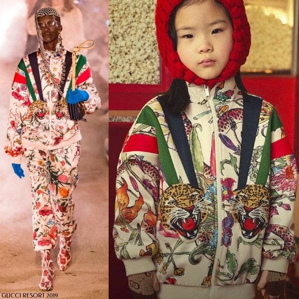 Gucci Kids Mini Me Flora Print Zip Up Sweatshirt Joggers