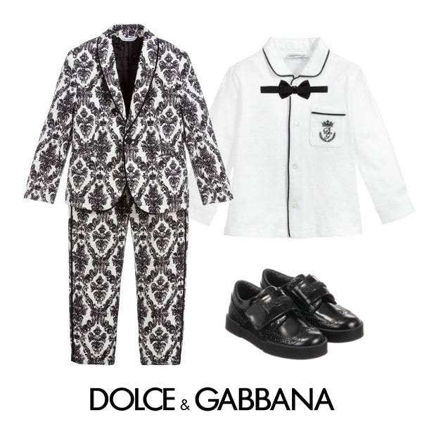 Dolce & Gabbana Boys Mini Me DNA Black & White Suit ss20