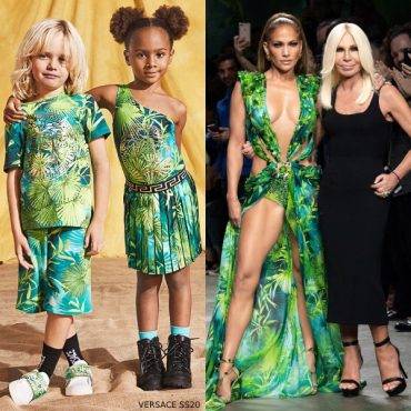 Jennifer Lopez Young Versace Mini Me Green Jungle Print Trend Spring 2020