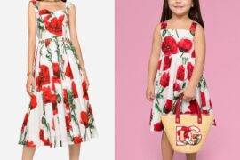 Dolce Gabbana Girls Mini Me White Red Poppy Sun Dress