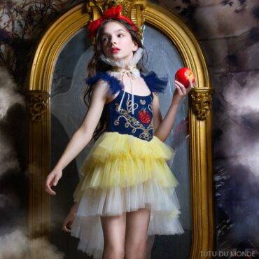Tutu du Monde Girls Navy Blue Yellow Tulle Snow White Disney Dress