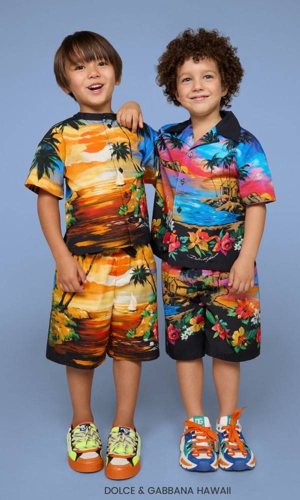 Dolce Gabbana Kids Boys Hawaii Summer 2023 Collection