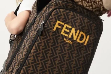 Fendi Kids Girls Brown FF Logo Back to School Backpack